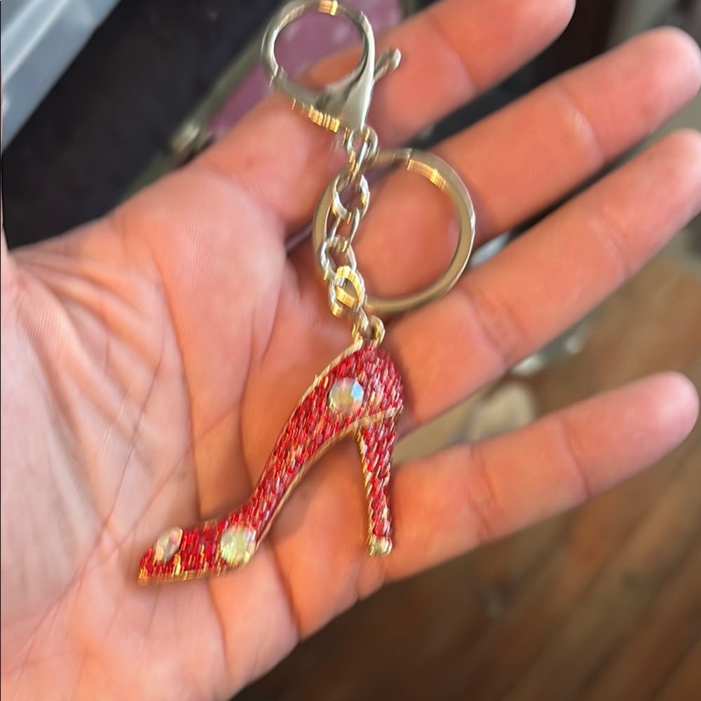 Betsey Johnson Red High Heel Keychain